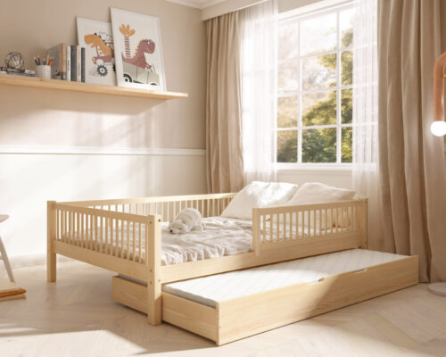 Hochwertiges Kinderbett SALICE XL mit Schublade (Schnellversand48) aus Massivholz
