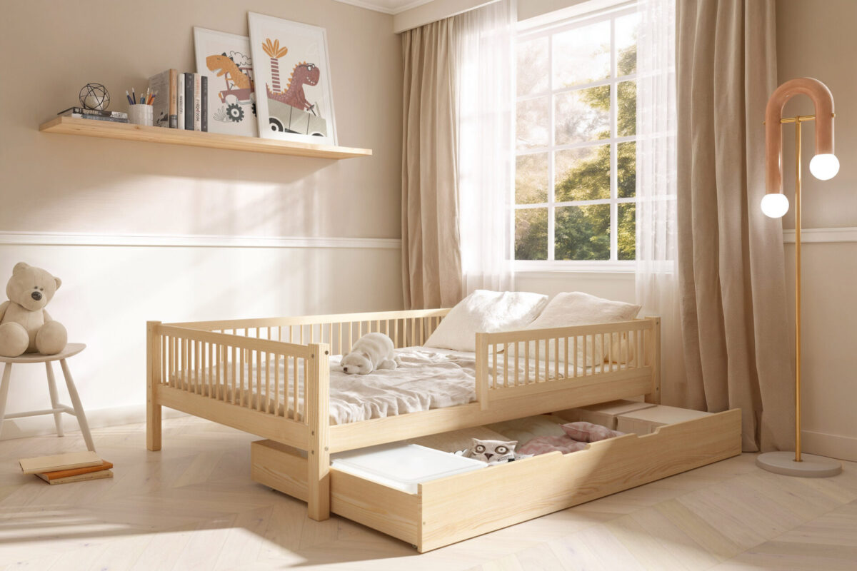 szczebeli_szuflada_pojemnik Kinderbett SALICE XL mit Schublade (Schnellversand48) aus Holz